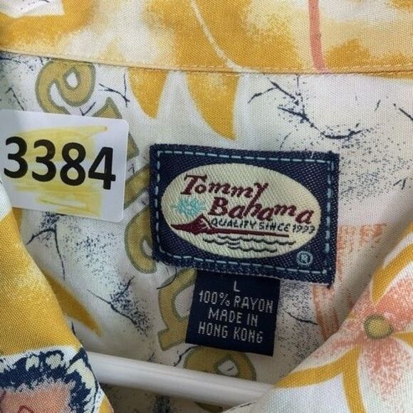 Tommy Bahama Floral Hawaiian Button Up Short Sleeve Shirt Men Size Large - Picture 2 of 9